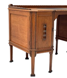 Art Deco Amsterdamse School Oak Pedestal Desk, 1920s